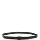 Dolce & Gabbana Men Black Classic Leather Metal Buckle Belt