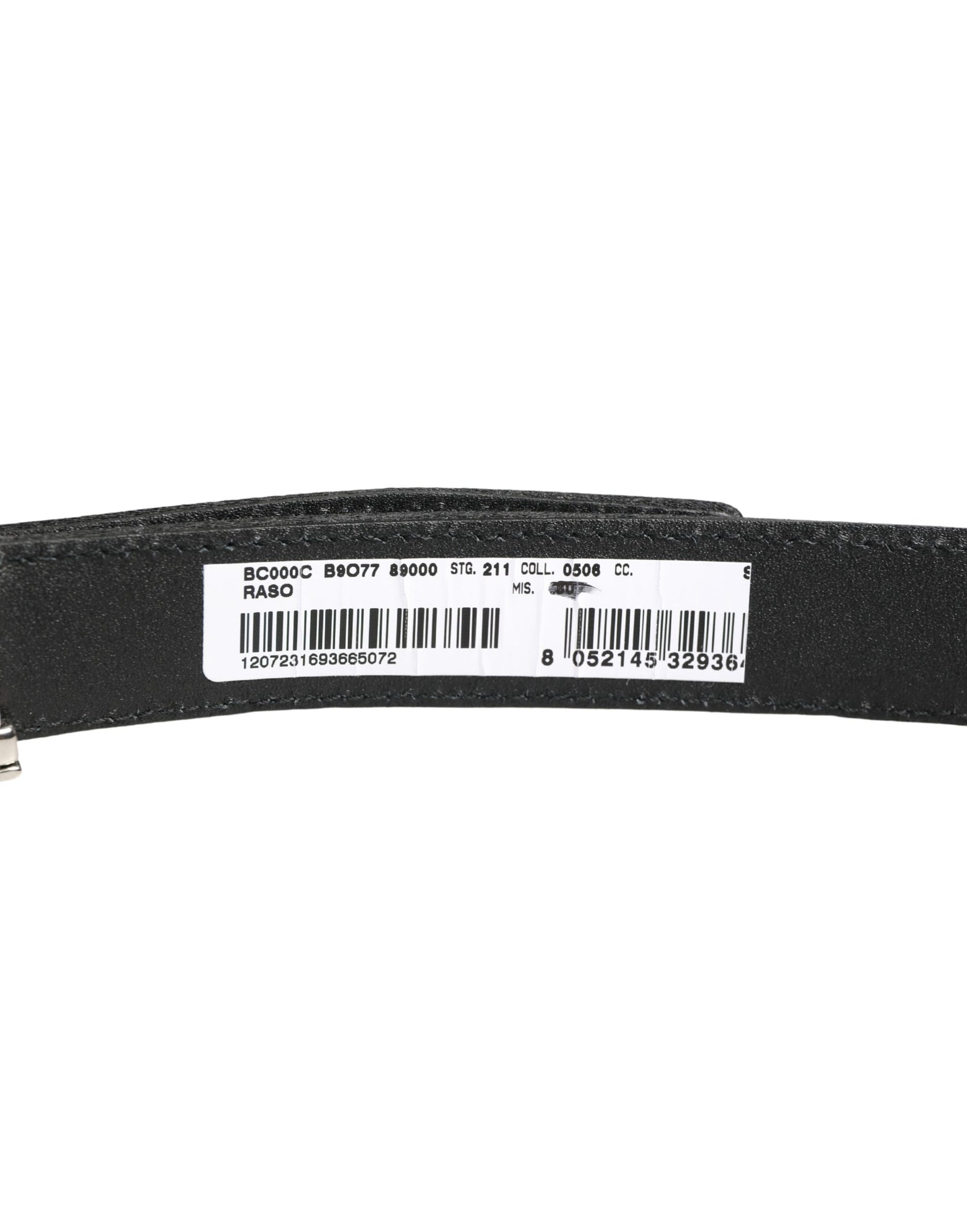 Dolce & Gabbana Men Black Classic Leather Metal Buckle Belt