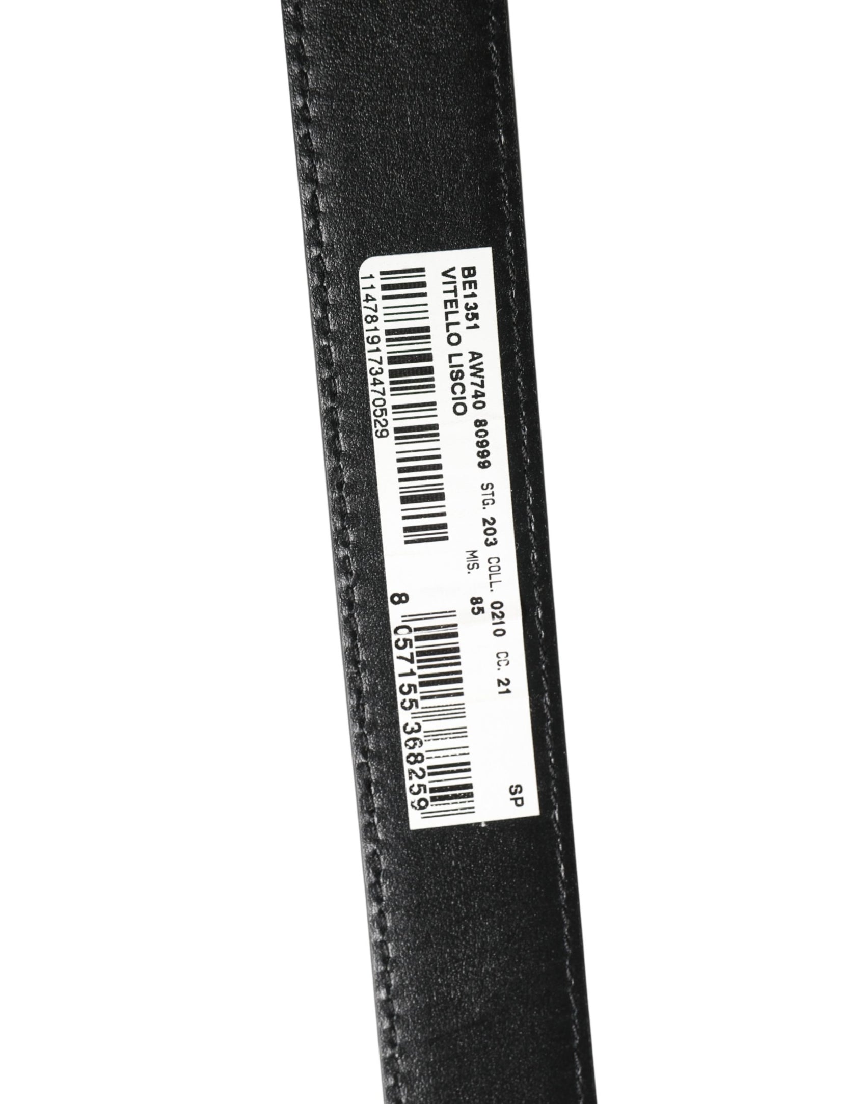 Dolce & Gabbana Men Black Classic Leather Metal Buckle Belt