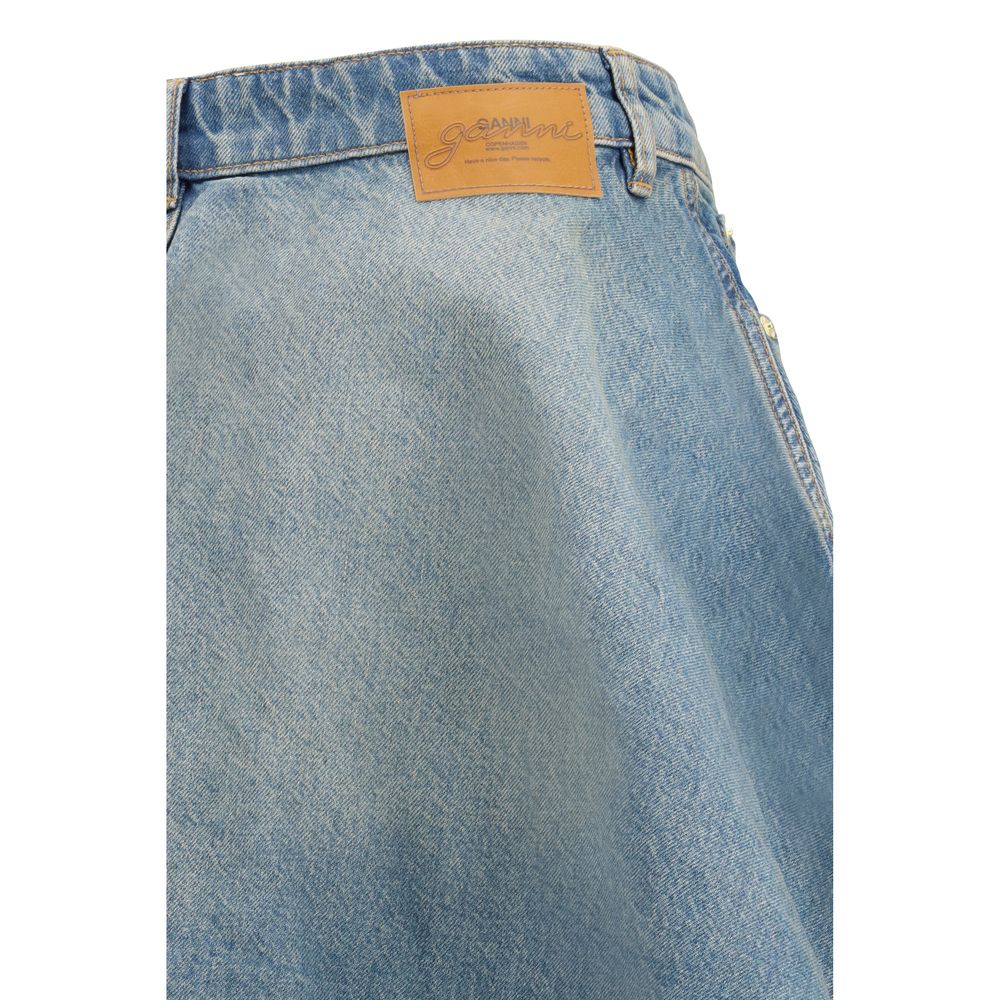 Ganni Blue Denim Skirt