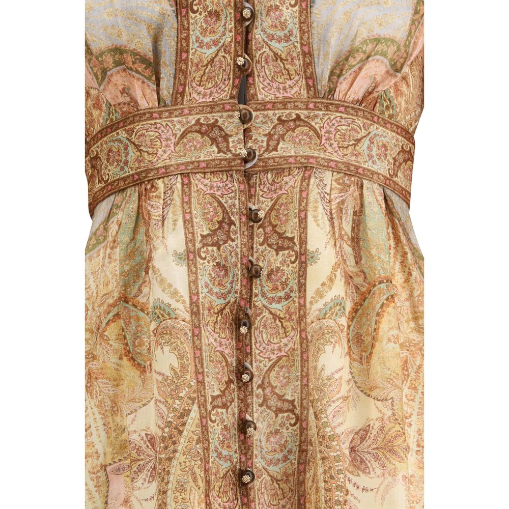 Zimmermann Multicolor Linen Long Dress