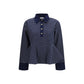 Ganni Blue Cotton Polo Shirt