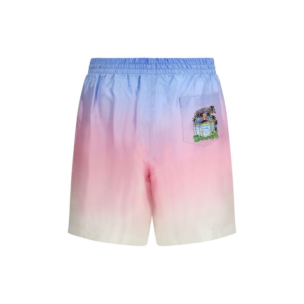 Casablanca Multicolor Silk Bermuda Shorts
