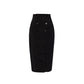 Alaïa Black Elastane Midi Skirt