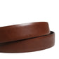 Dolce & Gabbana Men Brown Classic Leather Metal Buckle Belt