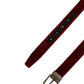 Dolce & Gabbana Men Burgundy Velvet Cotton Metal Buckle Belt
