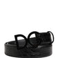 Dolce & Gabbana Men Black Exotic Leather Logo Buckle Belt
