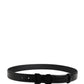 Dolce & Gabbana Men Black Exotic Leather Logo Buckle Belt