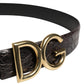 Dolce & Gabbana Men Black Exotic Leather Logo Buckle Belt