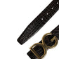 Dolce & Gabbana Men Black Exotic Leather Logo Buckle Belt