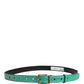 Dolce & Gabbana Men Green Classic Leather Metal Buckle Belt