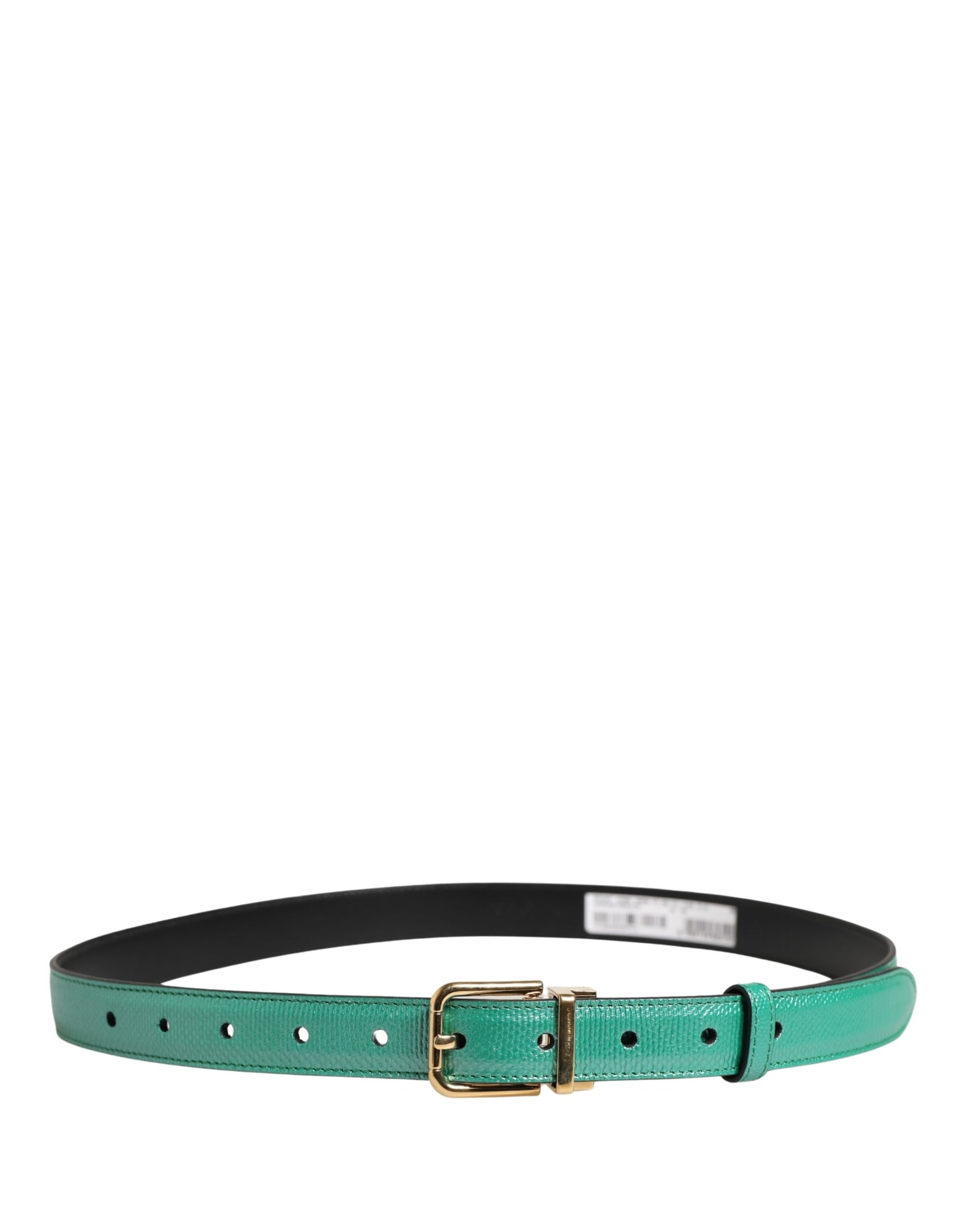 Dolce & Gabbana Men Green Classic Leather Metal Buckle Belt