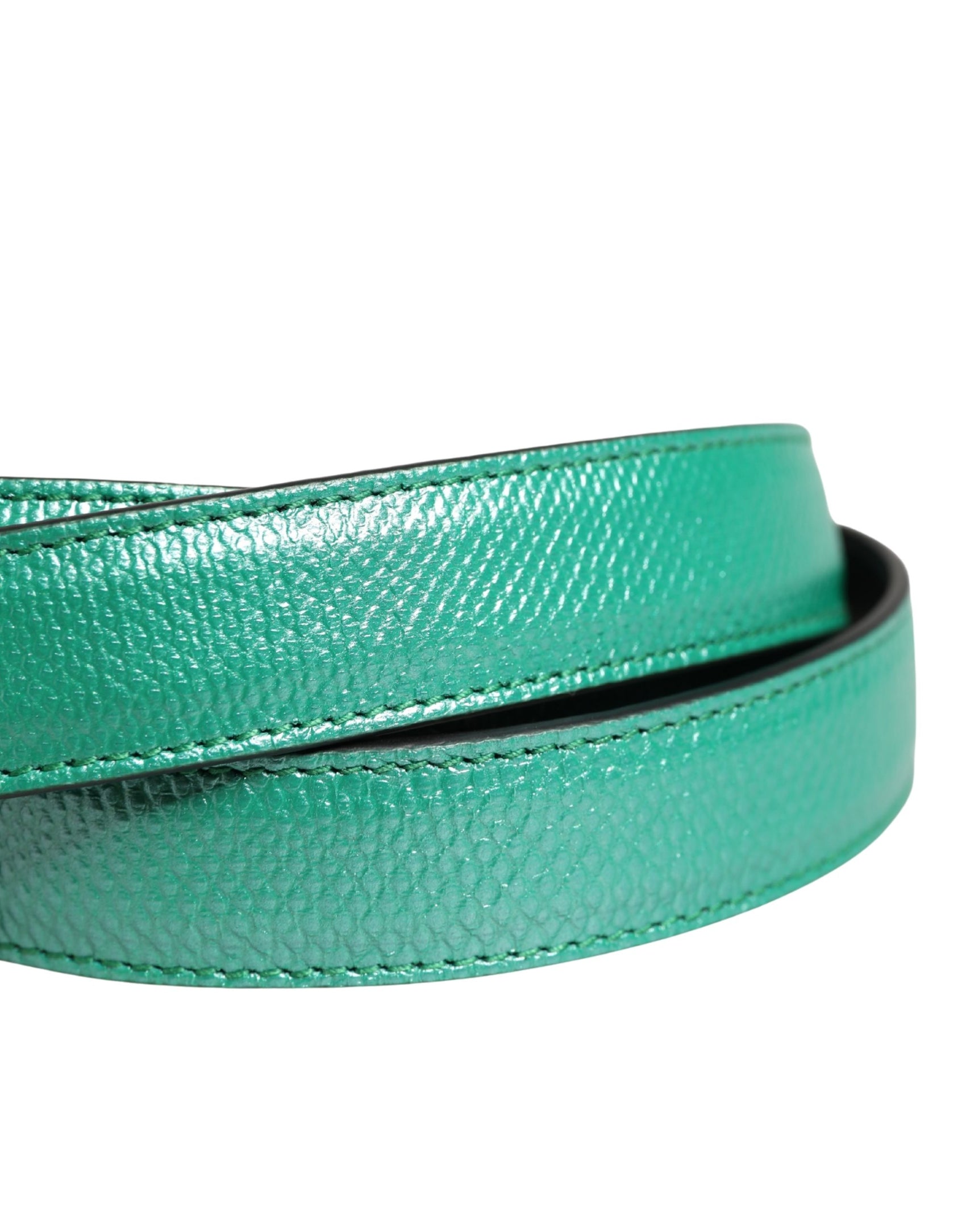 Dolce & Gabbana Men Green Classic Leather Metal Buckle Belt