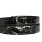 Dolce & Gabbana Men Black Marble Leather DG Logo Buckle Belt