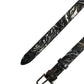 Dolce & Gabbana Men Black Marble Leather Metal Buckle Belt