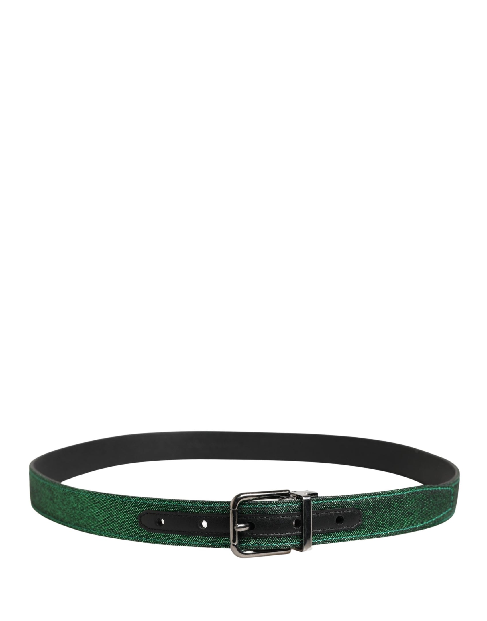 Dolce & Gabbana Men Green Lurex Polyester Metal Buckle Belt