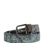 Dolce & Gabbana Men Multicolor Sequin Silver Metal Buckle Belt