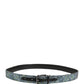 Dolce & Gabbana Men Multicolor Sequin Silver Metal Buckle Belt