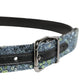 Dolce & Gabbana Men Multicolor Sequin Silver Metal Buckle Belt