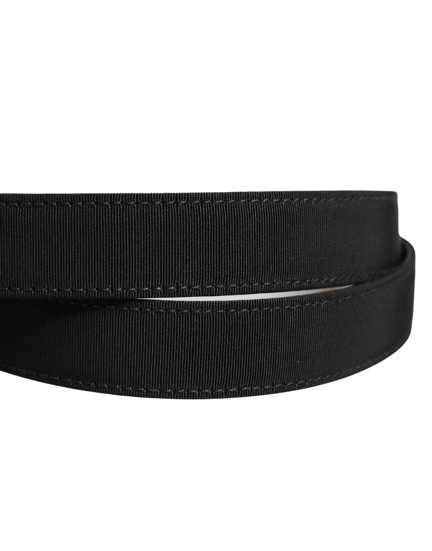 Dolce & Gabbana Black Viscose Leather Gold Metal Buckle Belt