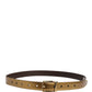 Dolce & Gabbana Men Gold Classic Leather Metal Buckle Belt