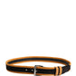 Dolce & Gabbana Men Black Orange Polyester Metal Buckle Belt