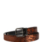 Dolce & Gabbana Men Brown Classic Polyester Metal Buckle Belt