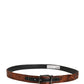 Dolce & Gabbana Men Brown Classic Polyester Metal Buckle Belt