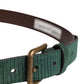 Dolce & Gabbana Men Green Velvet Leather Metal Buckle Belt
