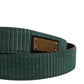 Dolce & Gabbana Men Green Velvet Leather Metal Buckle Belt