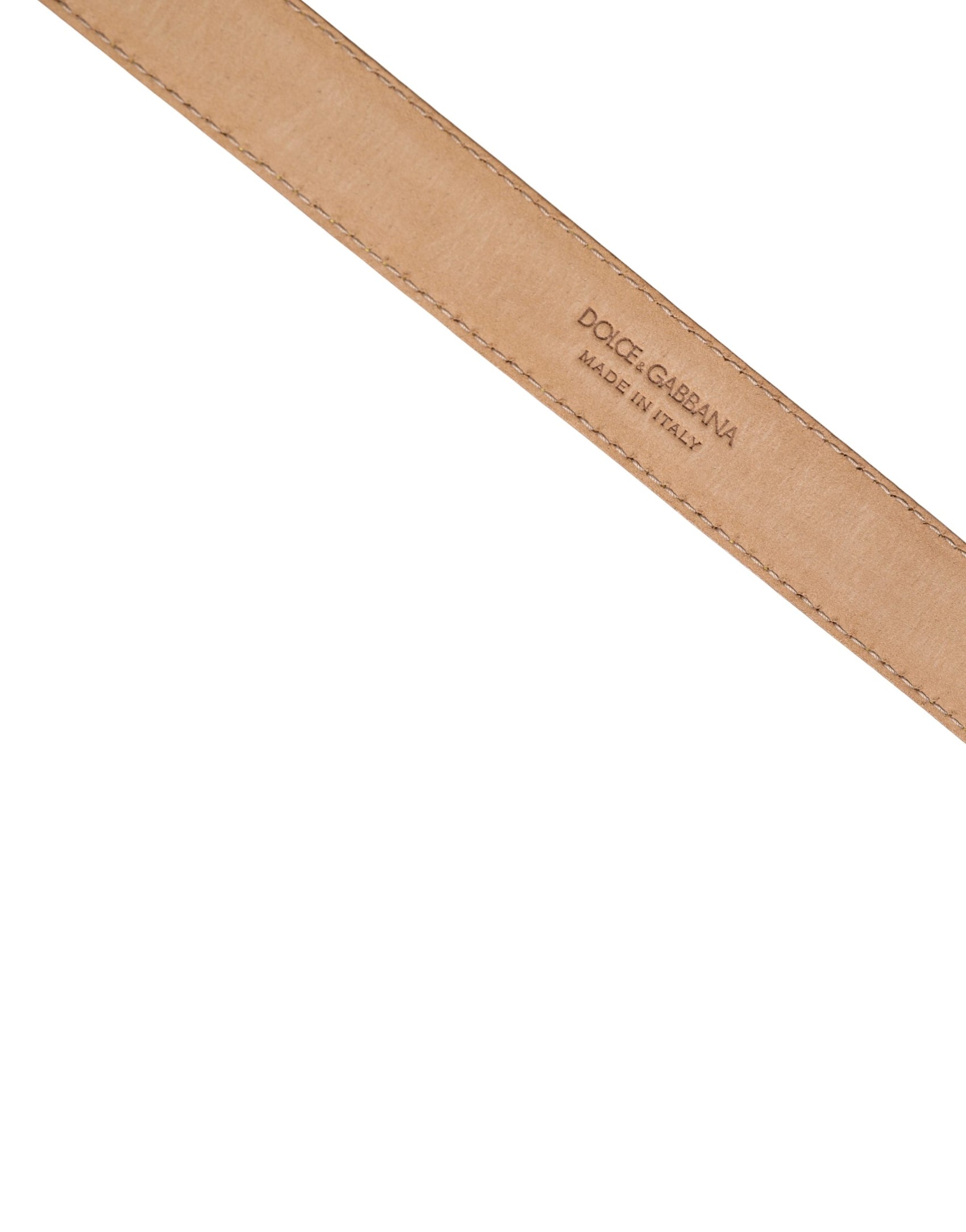 Dolce & Gabbana Men Yellow Classic Leather Metal Buckle Belt