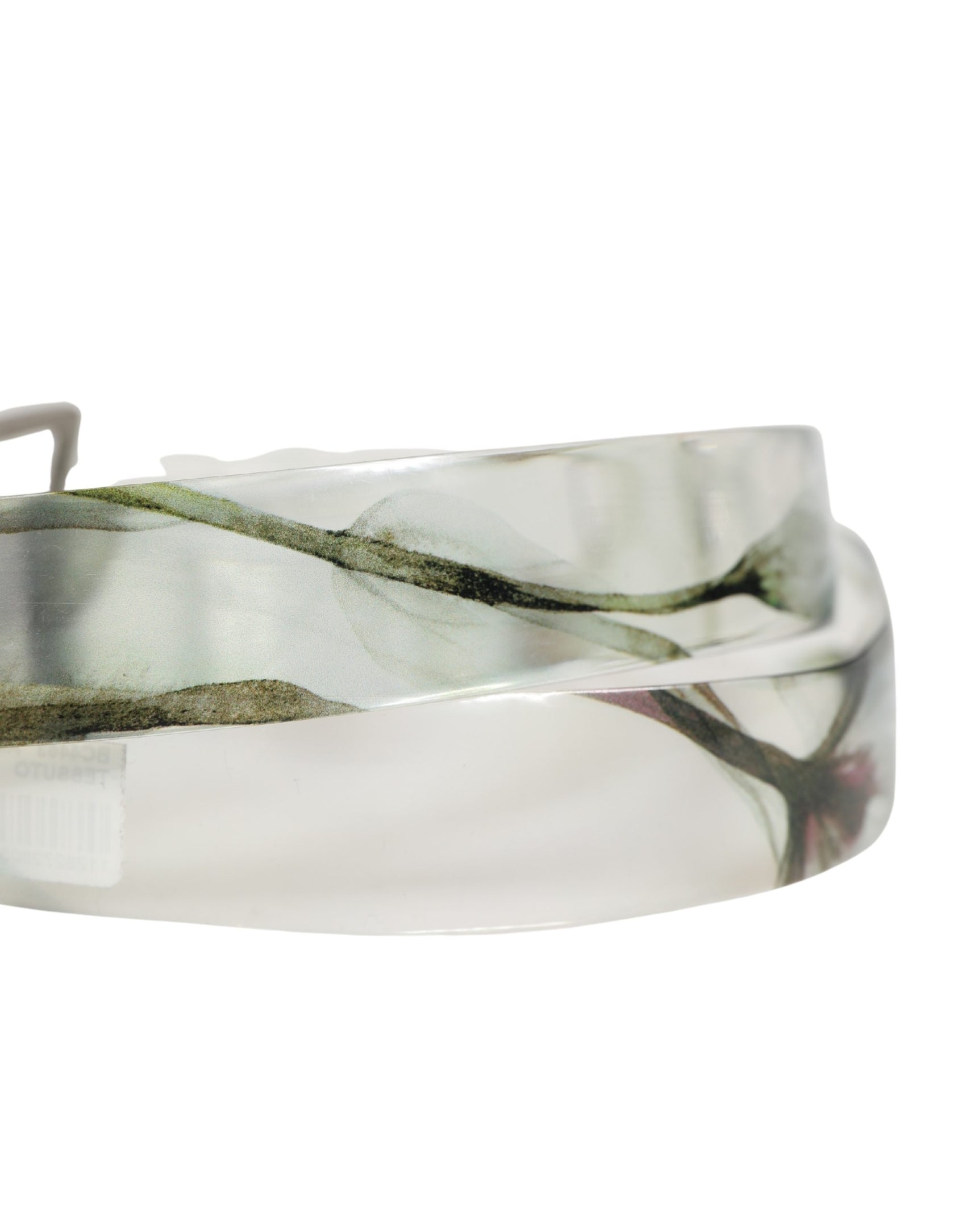 Dolce & Gabbana Men White Floral PVC Silver Metal Buckle Belt