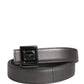 Dolce & Gabbana Men Silver Classic Leather Square Buckle Belt