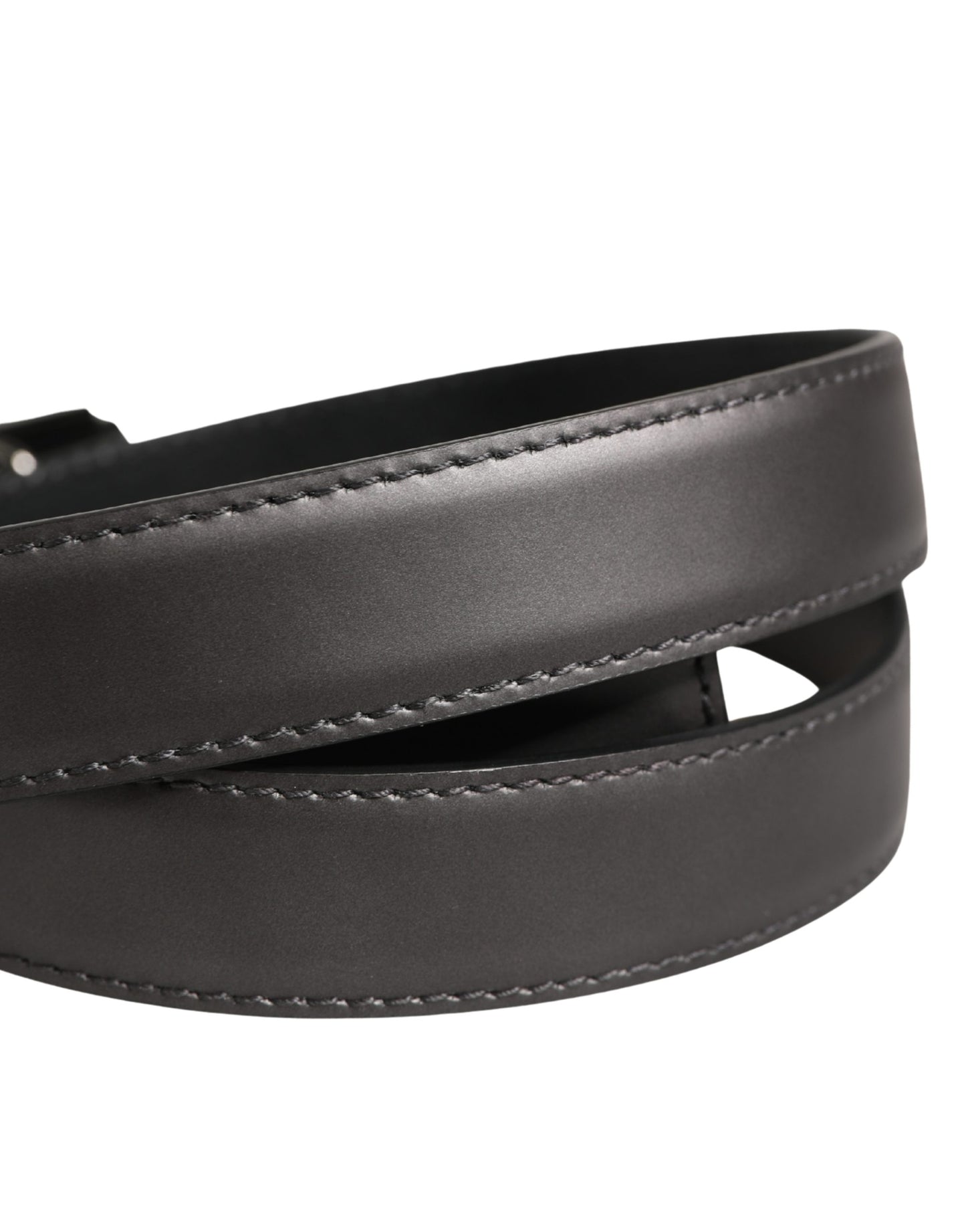 Dolce & Gabbana Men Silver Classic Leather Square Buckle Belt