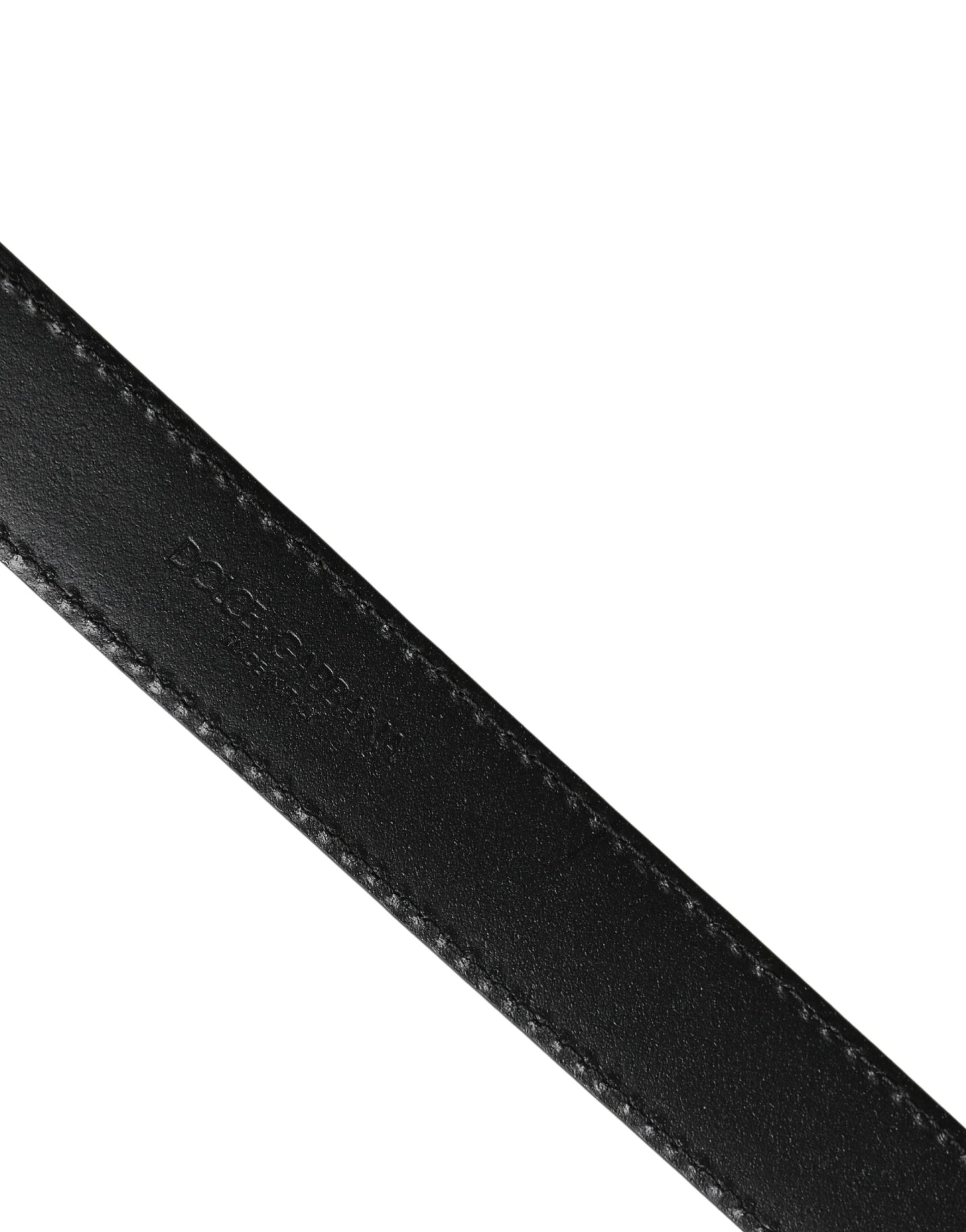 Dolce & Gabbana Men Silver Classic Leather Square Buckle Belt