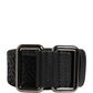 Dolce & Gabbana Men Black DG Logo Polyester Metal Buckle Belt