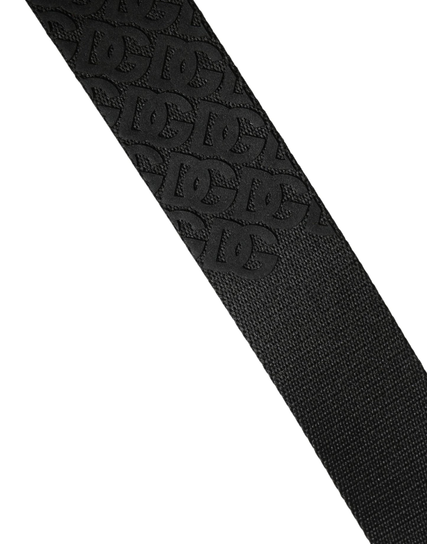 Dolce & Gabbana Men Black DG Logo Polyester Metal Buckle Belt