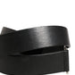 Dolce & Gabbana Men Black Classic Leather Metal Buckle Belt