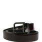 Dolce & Gabbana Men Black Classic Leather Metal Buckle Belt