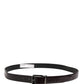 Dolce & Gabbana Men Black Classic Leather Metal Buckle Belt