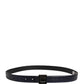 Dolce & Gabbana Men Black Classic Leather Square Buckle Belt