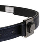Dolce & Gabbana Men Black Classic Leather Square Buckle Belt
