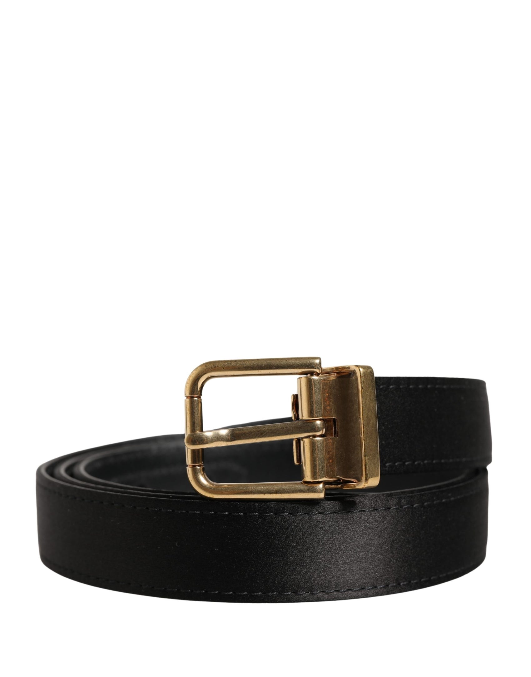 Dolce & Gabbana Men Black Classic Viscose Metal Buckle Belt