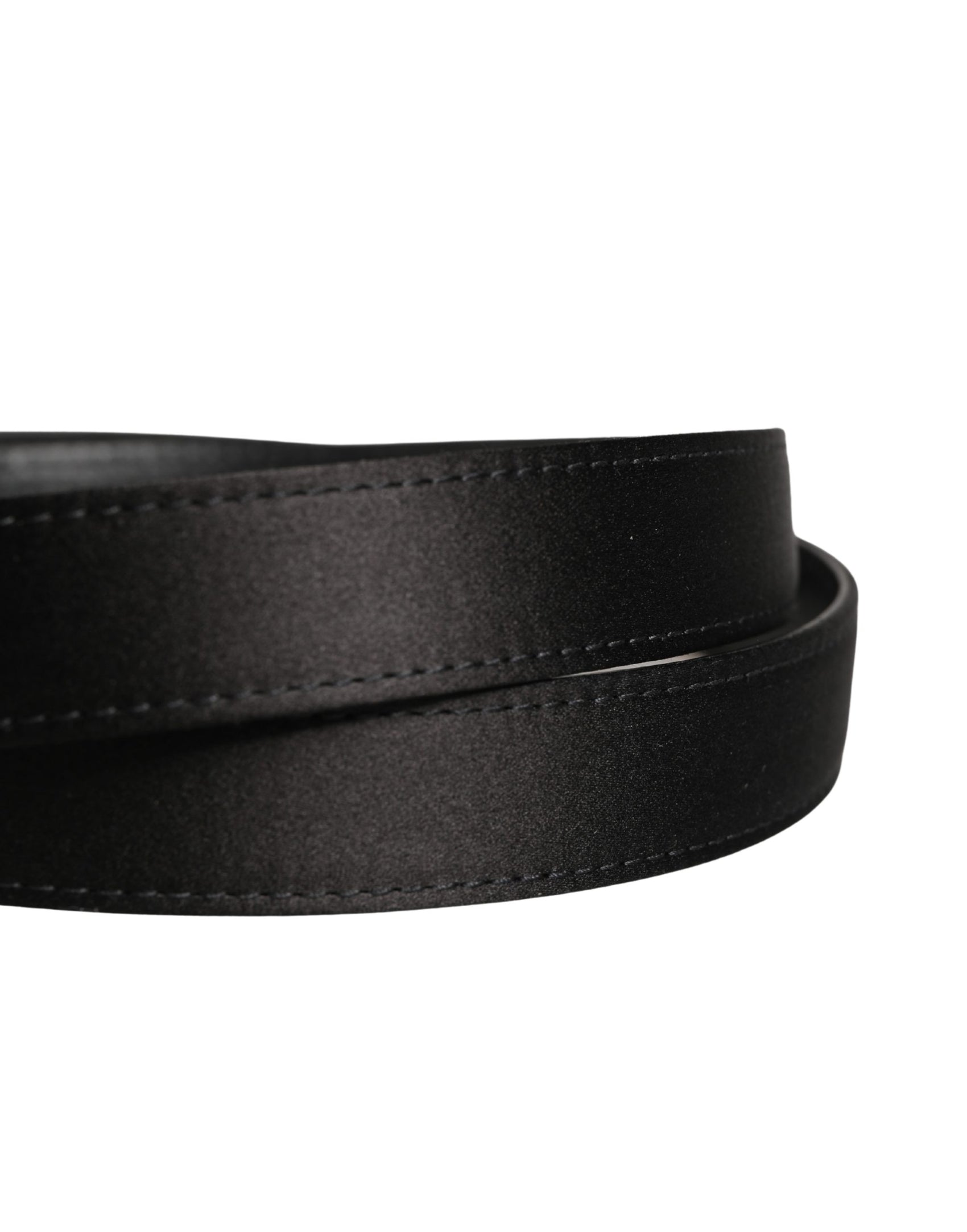 Dolce & Gabbana Men Black Classic Viscose Metal Buckle Belt