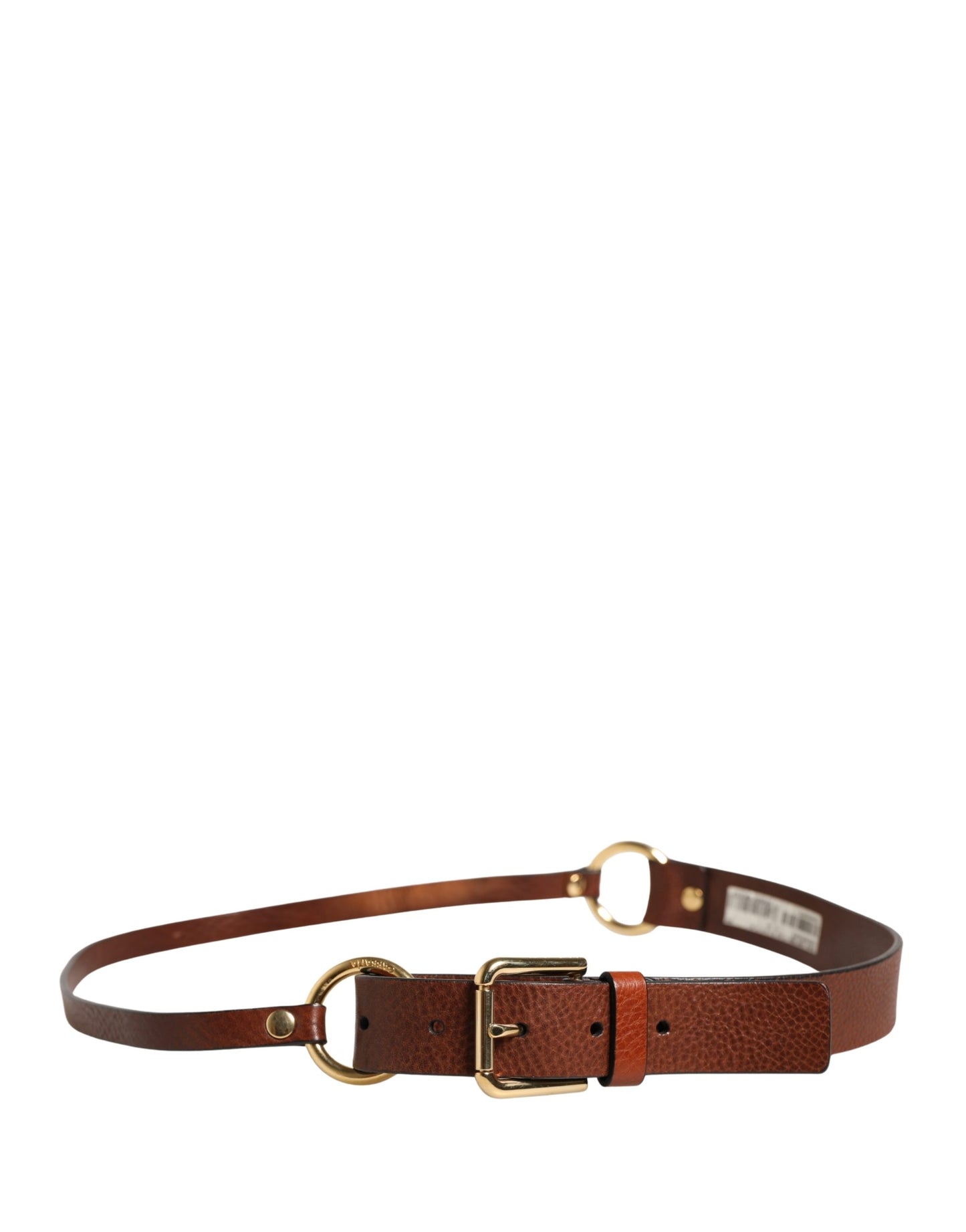 Dolce & Gabbana Men Brown Classic Leather Metal Buckle Belt