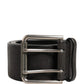 Dolce & Gabbana Men Black Classic Leather Metal Buckle Belt