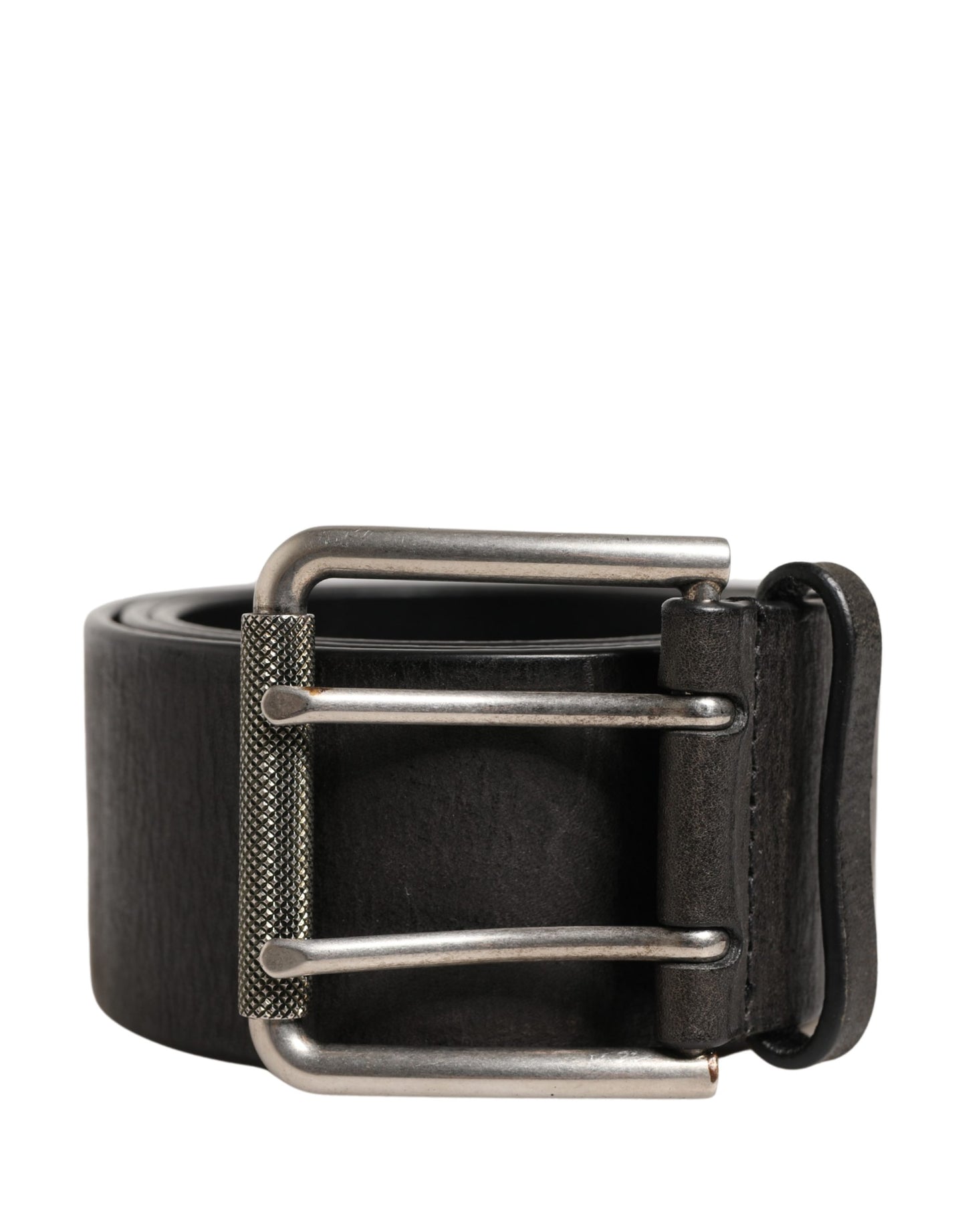 Dolce & Gabbana Men Black Classic Leather Metal Buckle Belt