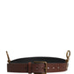 Dolce & Gabbana Men Brown Classic Leather Metal Buckle Belt