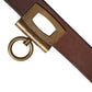 Dolce & Gabbana Men Brown Classic Leather Metal Buckle Belt