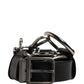 Dolce & Gabbana Black Calf Leather Silver Metal Buckle Belt